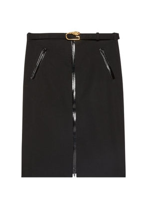 Gucci Wool Belted Pencil Skirt