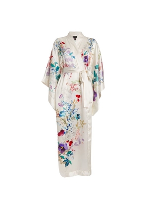 Meng Long Silk Floral Kimono
