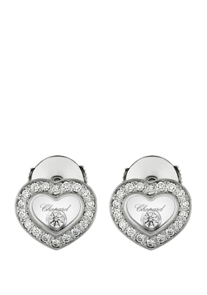 Chopard White Gold And Diamond Happy Diamonds Icons Earrings
