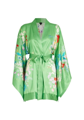 Meng Short Silk Floral Kimono