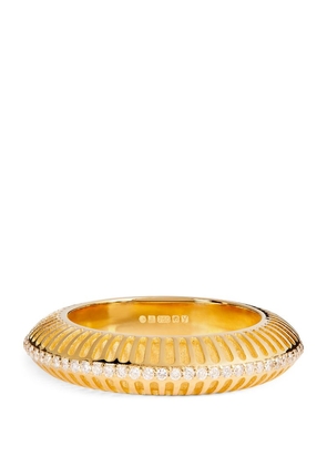 L'Atelier Nawbar Yellow Gold And Diamond Cosmic Love Bombay Ring (Size 51)