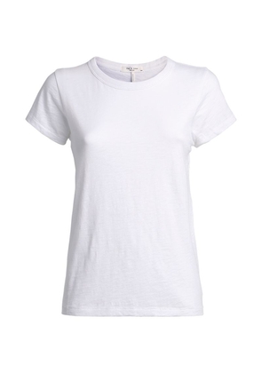rag & bone Womens Bright White Round Neck Cotton-Jersey T-Shirt