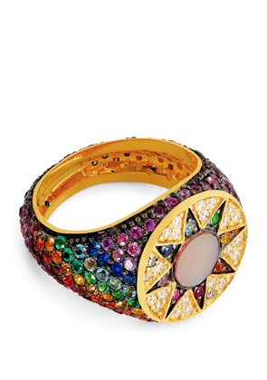 L'Atelier Nawbar Yellow Gold, Diamond And Gemstone Cosmic Love Ibiza Ring