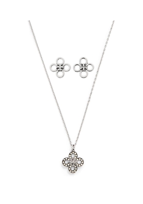Tory Burch Kira Clover Necklace And Earrings Set
