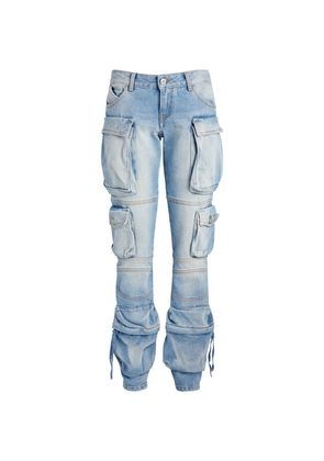 The Attico Low-Rise Slim Cargo Jeans