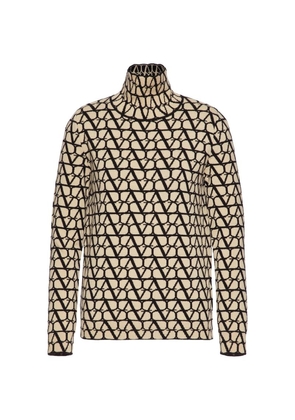 Valentino Garavani Wool Monogram Turtleneck Sweater