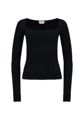 Alexander Mcqueen Knitted Square-Neck Top