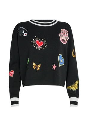 Alice + Olivia Wool-Blend Appliqué Gleeson Sweater