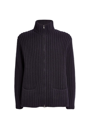 The Row Cashmere Malen Zip-Front Cardigan