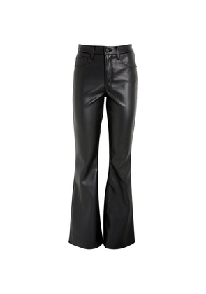 Good American Faux Leather Good Legs Flared Trousers