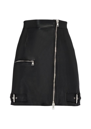 Alexander Mcqueen Leather Mini Skirt