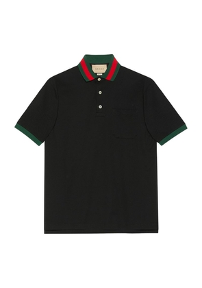 Gucci Cotton Collar-Detail Polo Shirt