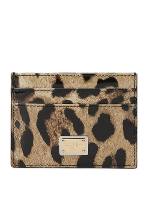 Dolce & Gabbana Calfskin Leopard Print Card Holder