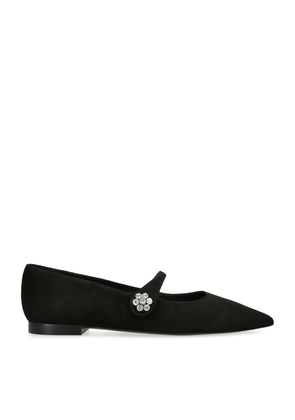 Goldie faux pearl-embellished leather ballet flats