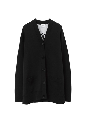 Burberry Oversized Chequered Crest Cardigan