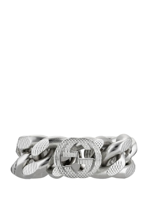 Gucci Palladium Interlocking G Chain Ring