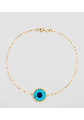 Jennifer Meyer Yellow Gold, Turquoise And Lapis Evil Eye Bracelet