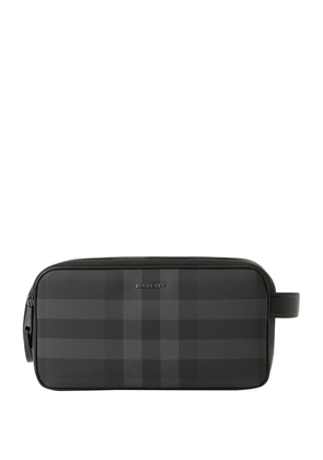 Burberry Check Leather-Trimmed Wash Bag
