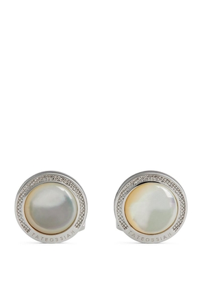 Tateossian Sterling Silver And Mother-Of-Pearl Cufflinks