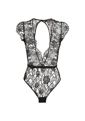 Coco De Mer Lace Plunge-Neck Bodysuit