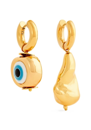 Timeless Pearly Mismatched Evil Eye Earrings