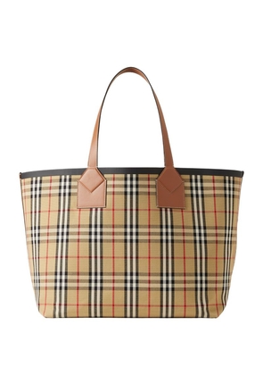 Burberry Large Canvas and Leather London Tote Bag