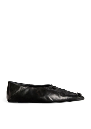 Jil Sander Leather Woven Ballet Flats