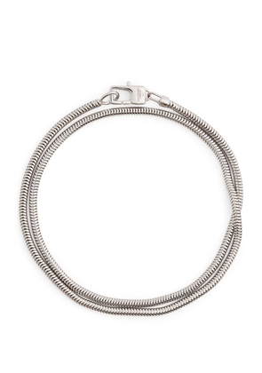 Tateossian Rhodium-Plated Sterling Silver Serpente Bracelet