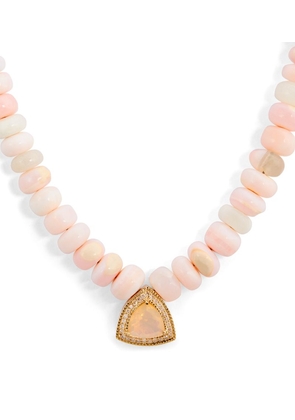 Jacquie Aiche Yellow Gold And Opal Beaded Necklace