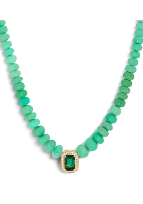 Jacquie Aiche Yellow Gold And Tourmaline Beaded Necklace