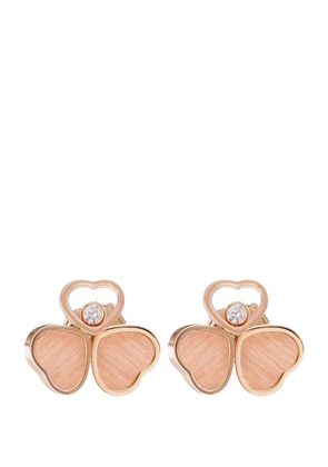Chopard Rose Gold And Diamond Happy Hearts Wings Earrings