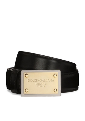 Dolce & Gabbana Thin Leather Dg Buckle Belt