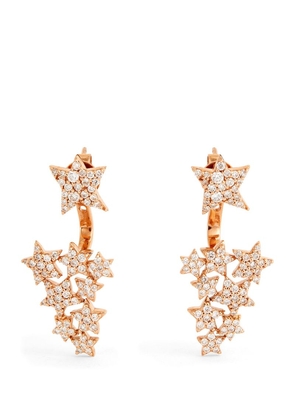 Bee Goddess Rose Gold And Diamond Star Light Earrings