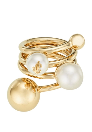 Jimmy Choo Faux Pearl Stack Ring