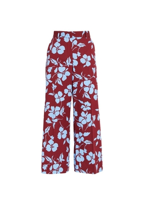 Weekend Max Mara Cropped Floral Straight Trousers