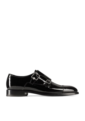 Jimmy Choo Finnion Monk Strap Leather Shoes