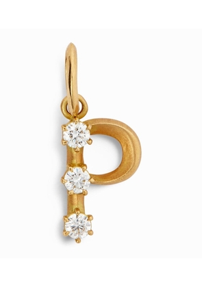 Jade Trau Yellow Gold And Diamond 'P' Letter Charm