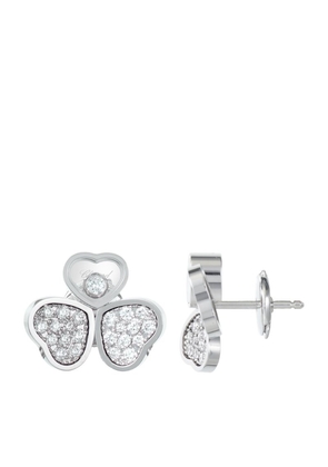 Chopard White Gold And Diamond Happy Hearts Wings Earrings