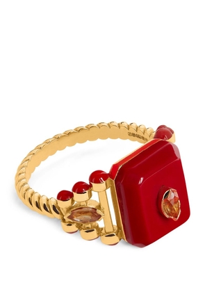 L'Atelier Nawbar Yellow Gold, Diamond And Ruby Little Moments Ring