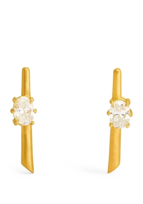 Jade Trau Yellow Gold And Diamond Celestial Rae Stud Earrings