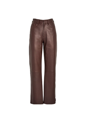 Tove Leather Yeal Straight Trousers