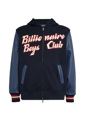 Billionaire Boys Club Leather-Sleeve Logo Hoodie