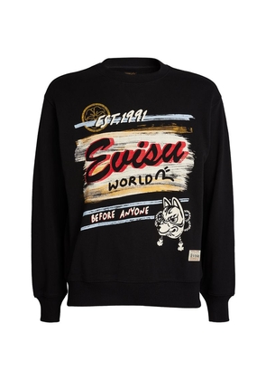 Evisu Cotton Graphic Crew-Neck Sweater