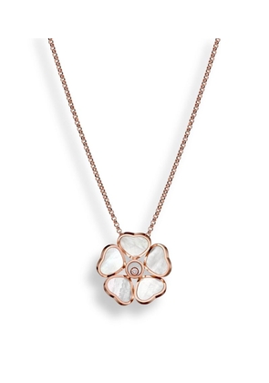Chopard Rose Gold And Diamond Happy Heart Flower Pendant