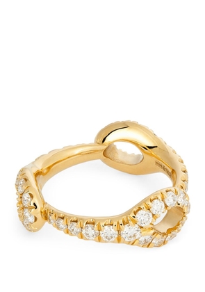 Melissa Kaye Yellow Gold And Diamond Medium Lola Needle Ring