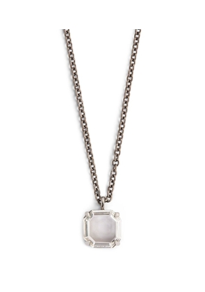 Eva Fehren Blackened White Gold And Diamond Prism Pendant Necklace