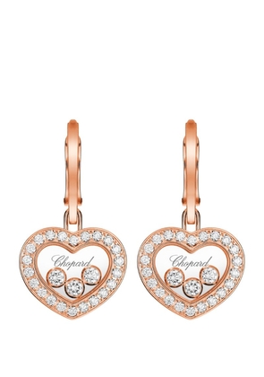 Chopard Rose Gold And Diamond Happy Diamonds Earrings