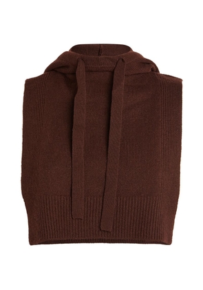 Yves Salomon Wool-Cashmere Hooded Scarf
