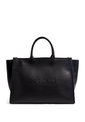 Lanvin Leather MM Logo Tote Bag