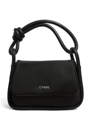 GANNI Medium Leather-Knot Flap Shoulder Bag
